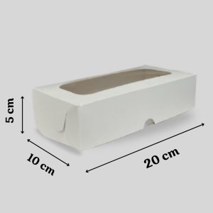 Cutie pentru prajituri alba cu fereastra 20x10x5 cm Artispack