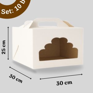 Cutie pentru tort rigida cu fereastra 30x30x25 cm, set 10buc. Artispack