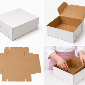 Cutie tort alb/kraft 30,5x30,5x15 cm (10 buc/set) Art - imagine 6