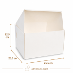 Cutie tort alba 25,5x25,5x12,5 cm ArtisPack din carton