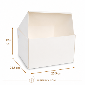 Cutie tort alba 25,5x25,5x12,5 cm ArtisPack din carton