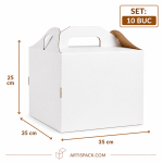Cutie tort cu maner 30x40x25 cm ArtisPack set 100 bucati