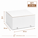Cutie tort alb kraft 35x35x15 cm ArtisPack set 25 bucati