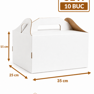 Cutie tort cu maner 35x25x11 cm ArtisPack set 10 bucati