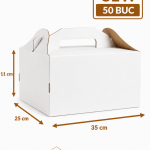 Cutie tort cu maner 35x25x11 cm ArtisPack set 50 bucati