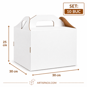 Cutie tort cu maner 30x30x25 cm ArtisPack set 10 bucati