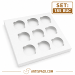 Despartitor din carton alimentar pentru 9 cupcakes si briose ArtisPack