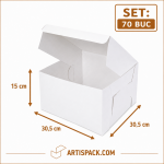 Cutie tort alba ArtisPack 30,5x30,5x15 cm set 70 bucati