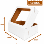Cutie tort cu geam 26x26x15 cm ArtisPack set 10 bucati