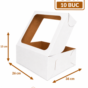 Cutie tort cu geam 26x36x15 cm ArtisPack set 10 bucati