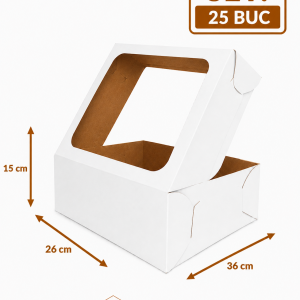 Cutie tort cu geam 26x36x15 cm ArtisPack set 50 bucati