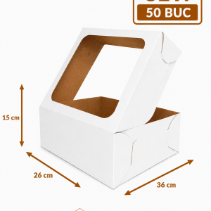 Cutie tort cu geam 26x36x15 cm ArtisPack set 50 bucati