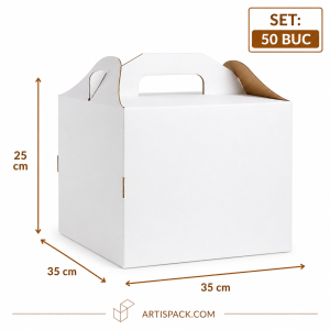 Cutie tort cu maner 35x35x25 cm ArtisPack set 50 bucati