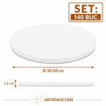 Platforma tort rotunda alba ArtisPack O30,50xH1,2 cm set 140 bucati
