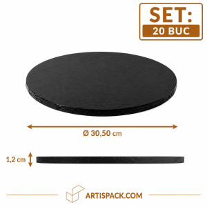 Platforma tort rotunda neagra ArtisPack O30,50xH1,2 cm set 20 bucati