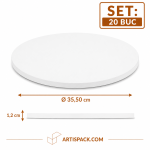 Platforma tort rotunda alba 35,50 cm ArtisPack H1,2 cm set 20 bucati