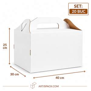 Cutie tort cu maner 30x40x25 cm ArtisPack set 20 bucati