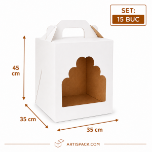 Cutie tort cu geam 35x35x45 cm ArtisPack set 15 bucăți