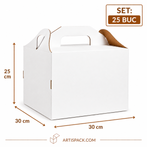 Cutie tort cu maner 30x30x25 cm ArtisPack set 25 bucati