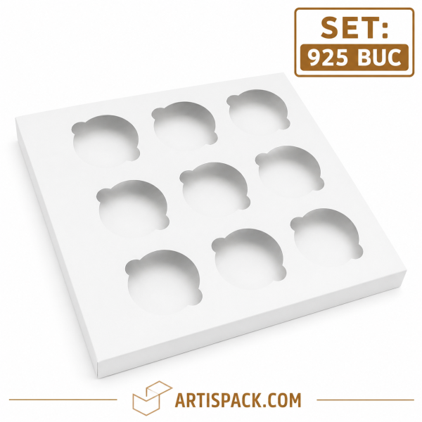 Despartitor din carton alimentar pentru 9 cupcakes si briose ArtisPack