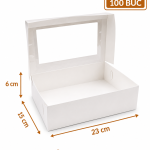 Cutie prajituri cu geam 23x15x6 cm ArtisPack set 100 bucati
