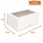 Cutie prajituri cu geam 24x18x9 cm ArtisPack set 20 bucati