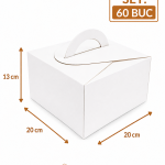 Cutie prajituri cu maner 20x20x13 cm ArtisPack set 60 bucati
