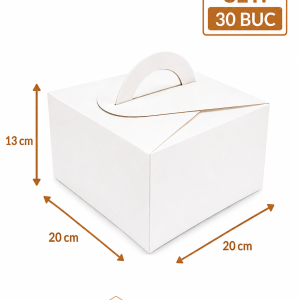 Cutie prajituri cu maner 20x20x13 cm ArtisPack set 30 bucati