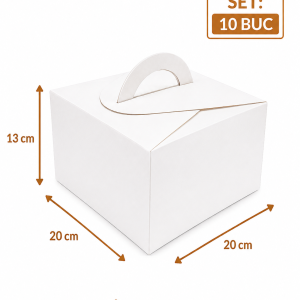 Cutie prajituri cu maner 20x20x13 cm ArtisPack set 10 bucati