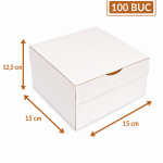 Cutie prajituri alba 15x15x10 cm ArtisPack set 100 bucati