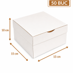 Cutie prajituri alba 15x15x10 cm ArtisPack set 50 bucati