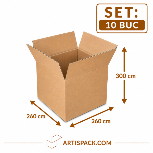 Cutie de transport 260x260x300 ArtisPack din carton set 10 bucati