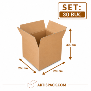 Cutie de transport 260x260x300 ArtisPack din carton set 30 bucati