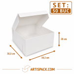 Cutie tort alba ArtisPack 30,5x30,5x20 cm set 50 bucati