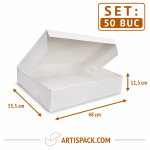 Cutie tort alba ArtisPack 35,5x48x11,5 cm set 50 bucati
