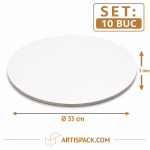 Disc gros tort rotund alb kraft O35 cm 3 mm din carton alimentar ArtisPack