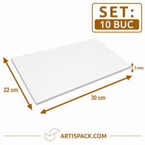 Disc gros tort dreptunghiular alb kraft 22x30 cm 3 mm din carton alimentar ArtisPack