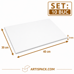 Disc gros tort dreptunghiular alb kraft 30x40 cm 3 mm din carton alimentar ArtisPack