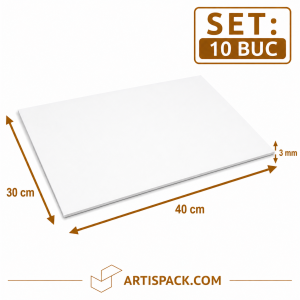 Disc gros tort dreptunghiular alb kraft 30x40 cm 3 mm din carton alimentar ArtisPack