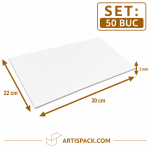Disc gros tort dreptunghiular alb kraft 22x30 cm 3 mm din carton alimentar ArtisPack