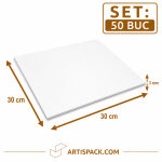 Disc gros tort patrat alb kraft 30x30 cm 3 mm din carton alimentar ArtisPack