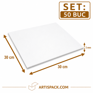 Disc gros tort patrat alb kraft 30x30 cm 3 mm din carton alimentar ArtisPack