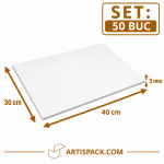 Disc gros tort dreptunghiular alb kraft 30x40 cm 3 mm din carton alimentar ArtisPack