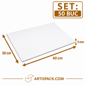 Disc gros tort dreptunghiular alb kraft 30x40 cm 3 mm din carton alimentar ArtisPack