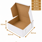 Cutie tort alb/kraft 25,5x25,5x12,5 cm ArtisPack