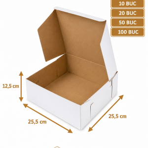 Cutie tort alb/kraft 25,5x25,5x12,5 cm ArtisPack