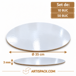 Disc gros tort rotund alb/kraft O35 cm 3 mm Art