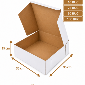 Cutie tort alb/kraft 35x35x15 cm ArtisPack
