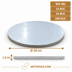 Platforma tort rotunda alba O20xH1,2 cm Art