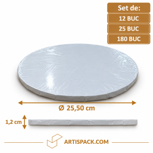 Platforma tort rotunda alba O25,50xH1,2 cm Art. Seturi 12 buc, 25 buc, 180 buc